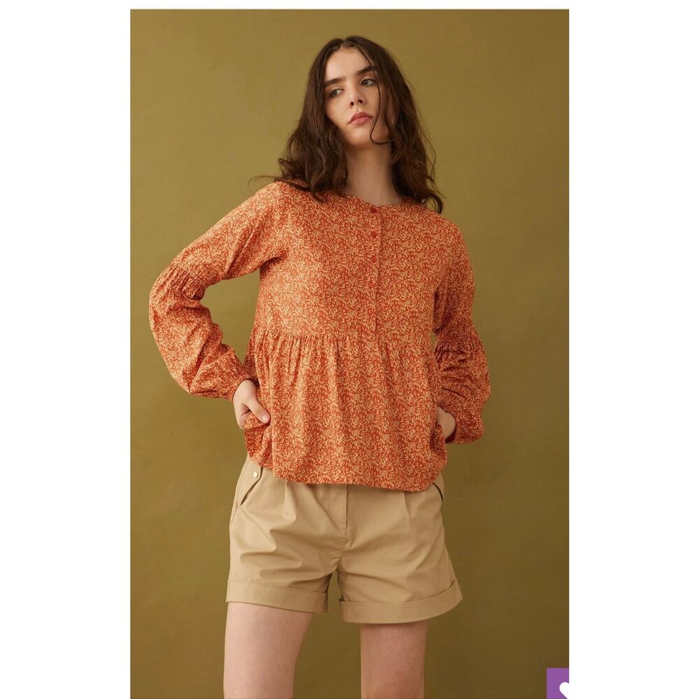 Bohera Naranja Button-down Top XL
